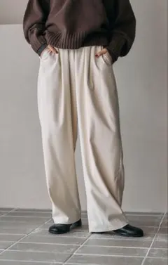 LEPSIM ウールライクコクーンパンツ FREE 白
