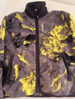 adidas フリースジャケット XS グレー/イエロー