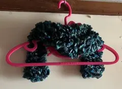 レディース青緑色 フリルデザイン ネックウォーマー