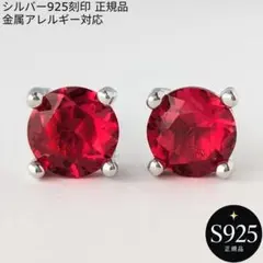 간단한 루비 스터드 피어싱 플래티넘 코트 실버 925 매일