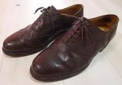 GEOX ジェオックス ダークブラウン レザー ウィングチップシューズ