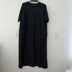 ドローストリング ロングワンピース ブラック