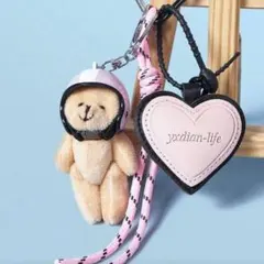 新品　じゃらじゃらキーホルダー　バッグチャーム　ストラップ　くま　ブラック