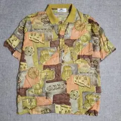 90s ロンシャン　 総柄シャツ 絵画風　ビンテージ　イタリア製　Viscoseのサムネイル