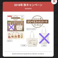 値下げ　フジパン　2018ミッフィーえらべるコットントート(ヨコ型)