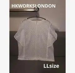 ★お値下げ★HKWORKSLONDON 　レース柄半袖ブラウス　ホワイトのサムネイル