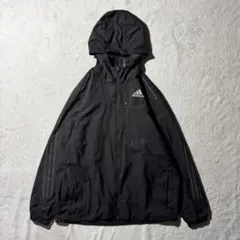 【Y8143】.adidas ナイロンジャケット　サイズ2XO ブラック
