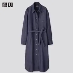 ユニクロ　UNIQLO U デニムシャツワンピース 長袖