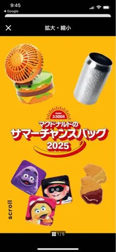 マクドナルド サマーチャンスバッグ 2025