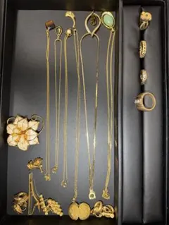 遺品整理　ゴールドアクセサリーセット　ネックレス　指輪　まとめ売り