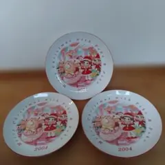 【匿名配送】不二家 ペコちゃん 2004年 クリスマスプレート 3枚セット
