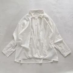 ショコラフィネローブ スキッパーシャツ ブラウス 透け感 ギャザー きれいめ F