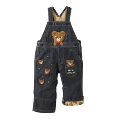 MIKI HOUSE クマ刺繍 デニムオーバーオール 110cm