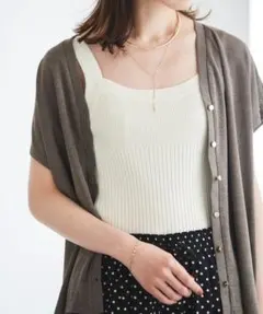 春夏物★美品★ルクールブラン リブニットキャミソール 定価7,920円のサムネイル