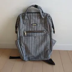 ストライプデザイン ハンドル付きリュック