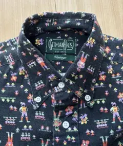 アメリカ製 ギットマン ヴィンテージ 総柄 BD長袖シャツ 米USAビンテージ