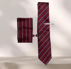 フォーマル ネクタイ チーフ タイピン カフスボタン 4点セット シルク