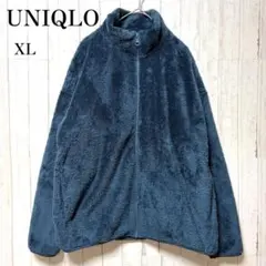 ユニクロ ファーリー フリース フルジップ ジャケット ゆったり XL ブルー