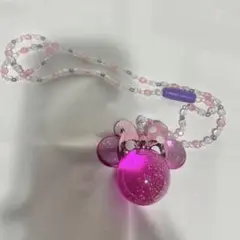 ディズニー Disney ピンク ペンダント ミニーマウス　紫　光るおもちゃ