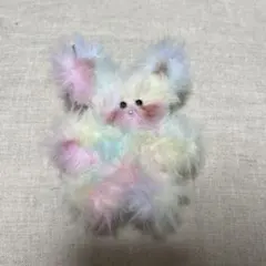 ふわもこパステルベア　ハンドメイドキーホルダー