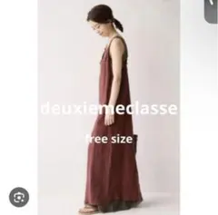 新品　Deuxieme Classe リネンガーゼワンピース ワイン freeのサムネイル