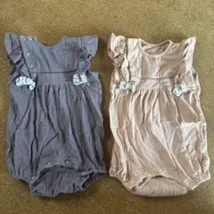 フリル付きロンパース2点セット