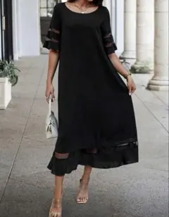 ブラック ワンピース シースルー