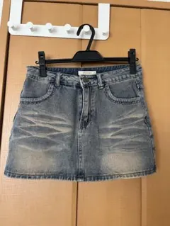 【新品未使用】デニムミニスカート ライトブルー フェード加工