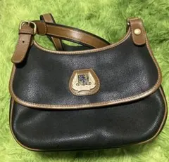 Lancel ブラックレザーショルダーバッグ