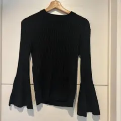 【GU 】美品ジーユー リブニット 長袖 ブラック Mサイズ