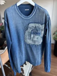 KAPITAL KOUNTRY BORO 刺し子 パッチワークロンT藍ブルーのサムネイル