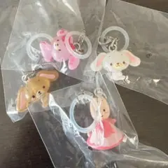 ゆるっとめじるしアクセサリー　しろうさ　くろうさ　ぼんぼんリボン　マロンクリーム