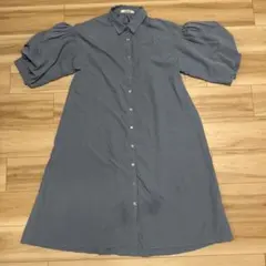 Gleeful ブルー シャツワンピース