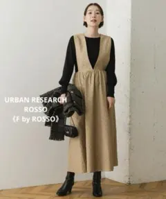 F by ROSSO◆ジャガードジャンパーワンピース◆BEIGE◆38