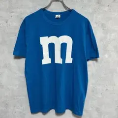 ビ*ン様 【公式】m&m's エムアンドエムズ Tシャツ L 青 ビッグロゴ 古のサムネイル