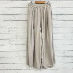 ユニクロ イージーパンツ レディース S ベージュ ゴムウエスト✨ワイド 春