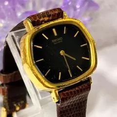 ●SEIKO セイコー 腕時計 レディース ゴールド 黒文字盤 ヴィンテージ