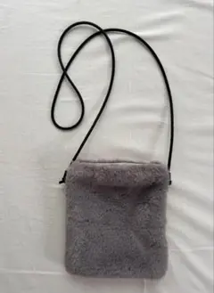ファーショルダーバッグ ふわふわ グレー