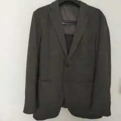 ユニクロ グレー ジャケット ウール混合 XL