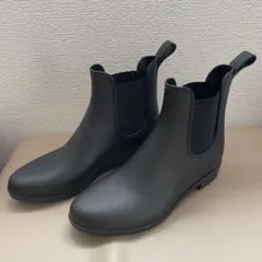 ブラックラバーショートレインブーツ