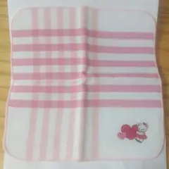 ファミリア familiar ピンク チェック ミニタオルハンカチ