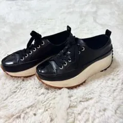 ヌーベルヴォーグ リラックス 厚底 カジュアル スニーカー 黒　23cm