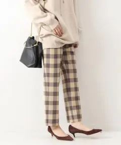 【美品】スピック＆スパン　両面起毛テーパードパンツ　チェックテーパードパンツ