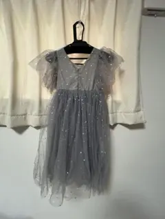 グレー フリル袖 ドレス 130