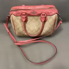 COACH ショルダーバッグ ベージュ/ピンク ⭐︎値下げ中⭐︎