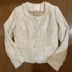 AGby aquagirl ノーカラー　ツイードジャケット