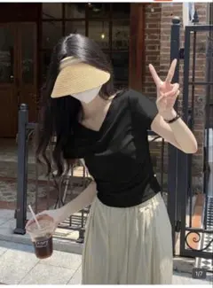 shein vネック半袖Tシャツ　Lサイズ