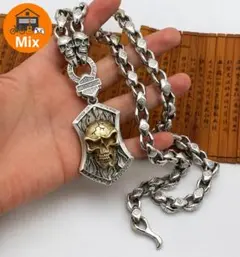 S925 スカルシールド 2トーン ヘビーネックレス 175g メンズ S925 スカルシールド 2トーン ヘビーネックレス 175g メンズ - メルカリ