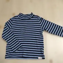 青と黒のストライプ タートルネック 110cm