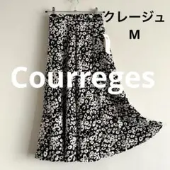 【未着用】Courreges クレージュ フレアスカート ウエストロゴ